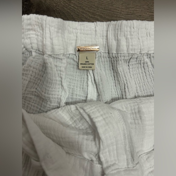 Magaschoni White Organic Cotton Tie Up Pants - Picture 3 of 5